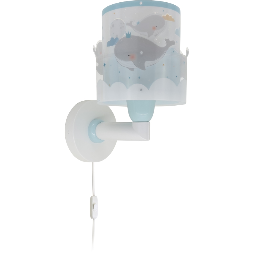 Dalber 61179T - Applique per bambini WHALE DREAMS 1xE27/15W/230V blu