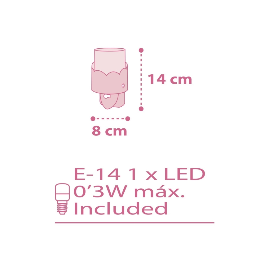 Dalber 61235S - Lampada LED da presa MOON 1xE14/0,3W/230V