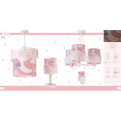 Dalber 61237S - Kinderleuchte MOON 3xE27/60W/230V