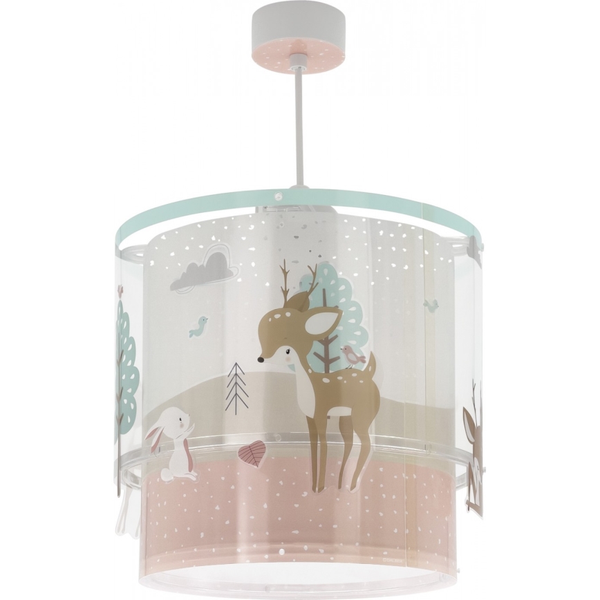 Dalber 61272 - Kinder-Kronleuchter LOVING DEER 1xE27/60W/230V