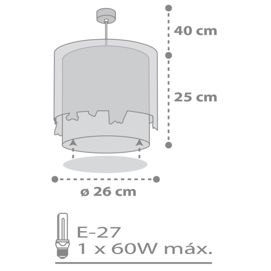 Dalber 61272 - Lampadario per bambini LOVING DEER 1xE27/60W/230V