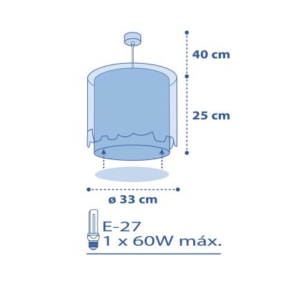 Dalber 61332T - Lampadario per bambini LITTLE ELEPHANT 1xE27/60W/230V