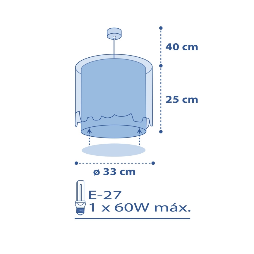 Dalber 61332T - Lampadario per bambini LITTLE ELEPHANT 1xE27/60W/230V