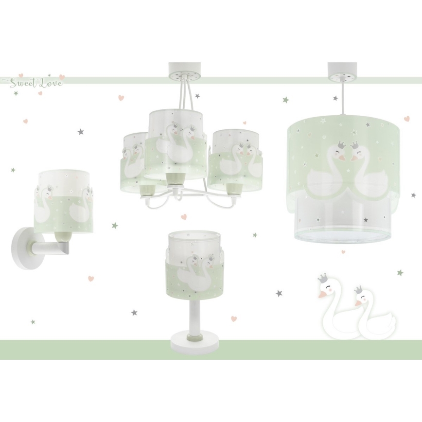 Dalber 61719H - Applique per bambini SWEET LOVE 1xE27/60W/230V verde