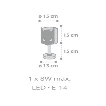 Dalber 61801N - Lampe LED pour enfants DARK HERO 1xG4/4W/230V blanche/noire