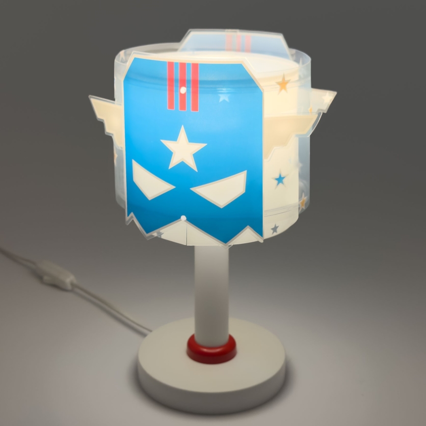 Dalber 61811N - Lampada da comodino LED per bambini BLUE HERO 1xG4/4W/230V bianco/blu