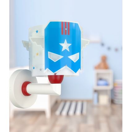 Dalber 61819 - Kinder-Wandleuchte BLUE HERO 1xE27/15W/230V