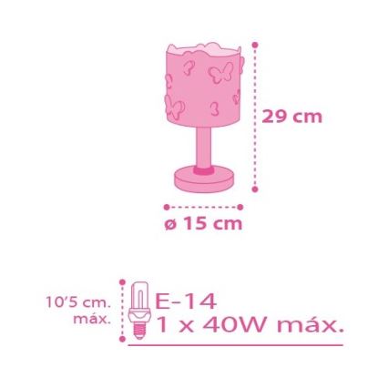 Dalber 62141 - Piccola lampada per bambini FARFALLA 1xE14/40W/230V