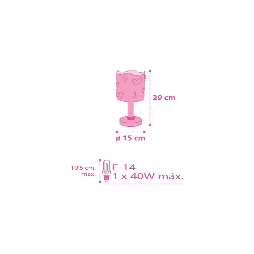 Dalber 62141 - Piccola lampada per bambini FARFALLA 1xE14/40W/230V