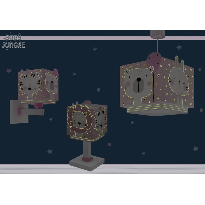 Dalber 63111S - Lampada per bambini JUNGLE 1xE14/8W/230V rosa