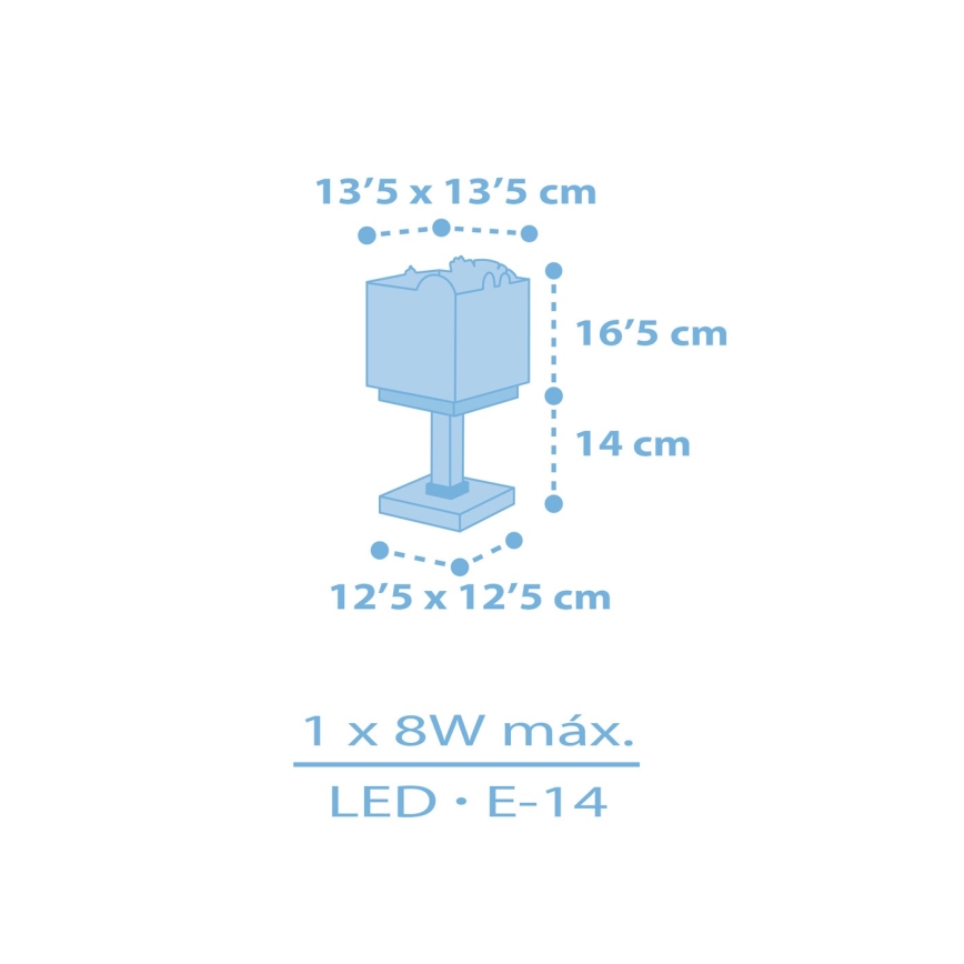 Dalber 63111T - Lampe d'enfant JUNGLE 1xE14/8W/230V bleue