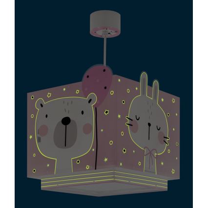 Dalber 63112S - Lustre enfant JUNGLE 1xE27/15W/230V rose