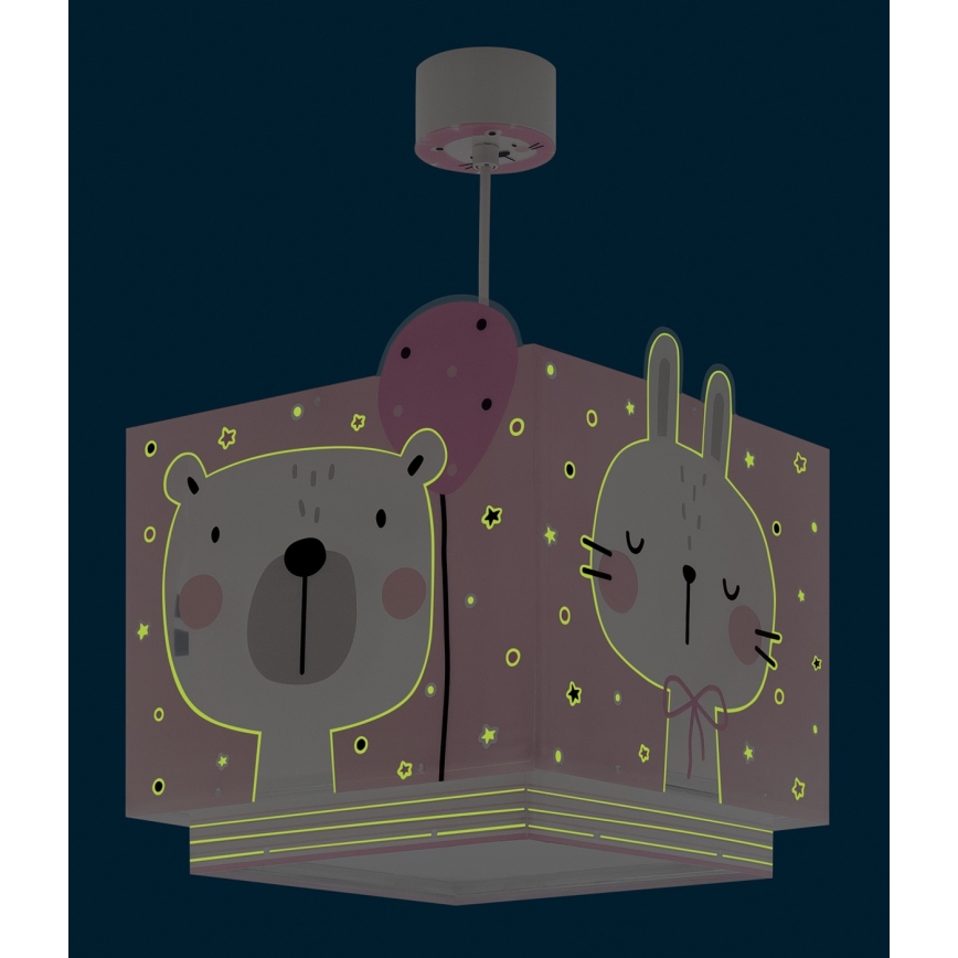 Dalber 63112S - Lustre enfant JUNGLE 1xE27/15W/230V rose