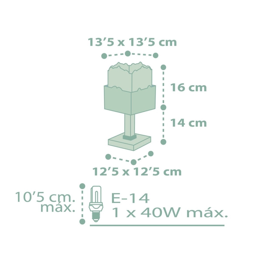 Dalber 63161H - Lampada per bambini PANDA 1xE14/40W/230V verde