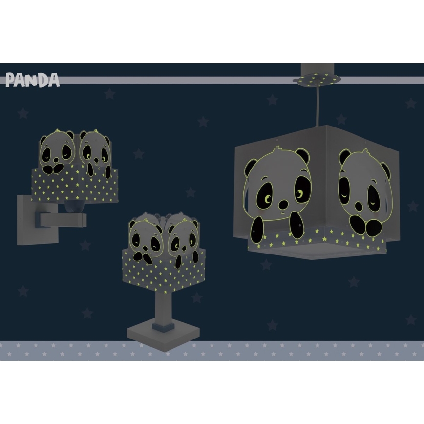 Dalber 63161T - Lampada per bambini PANDA 1xE14/40W/230V blu