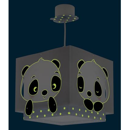 Dalber 63162T - Lampadario per bambini PANDA 1xE27/60W/230V blu