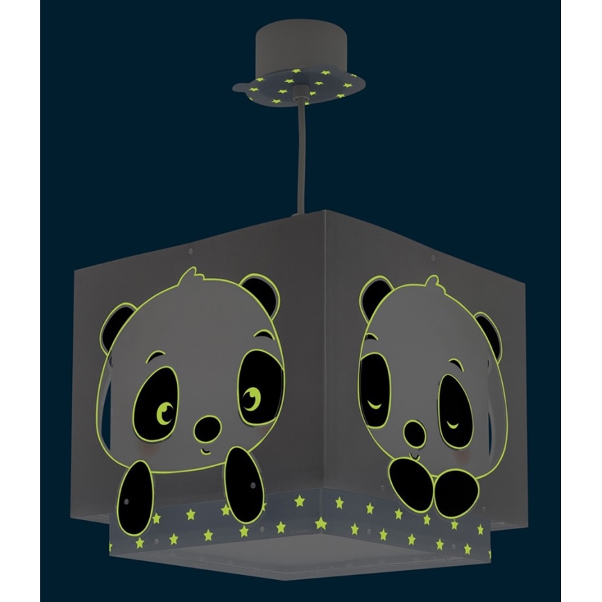 Dalber 63162T - Lampadario per bambini PANDA 1xE27/60W/230V blu