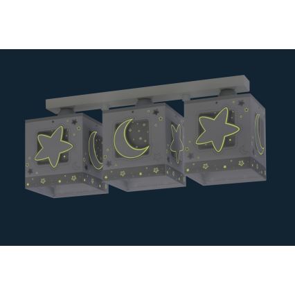 Dalber 63233NE - Kinder-Deckenleuchte MOONLIGHT 3xE27/60W/230V