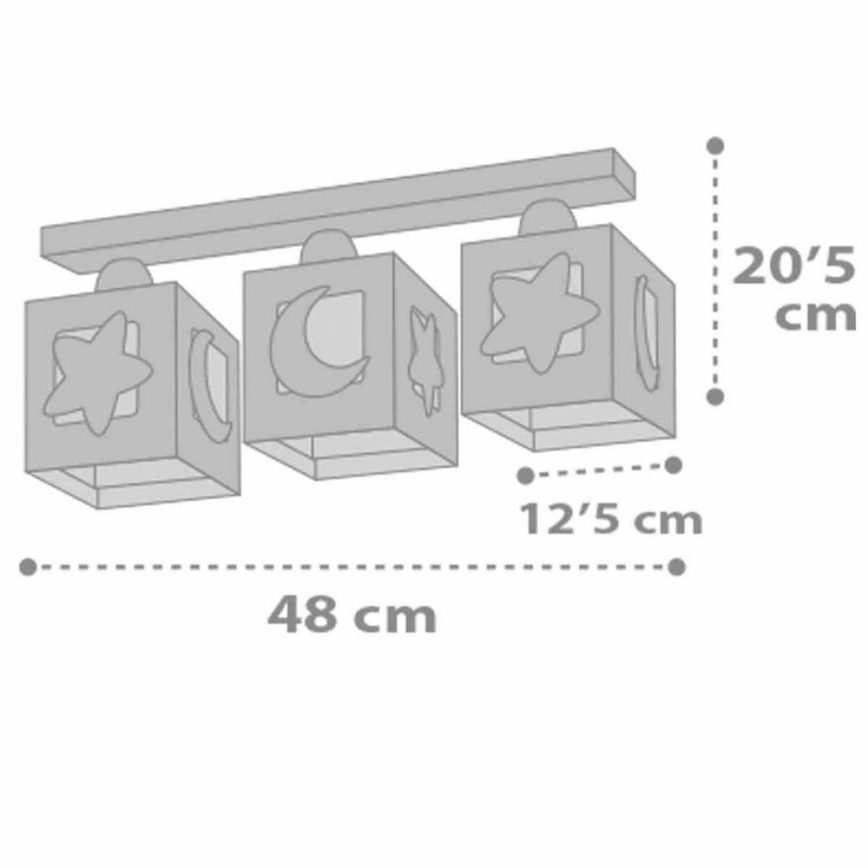 Dalber 63233NE - Kinder-Deckenleuchte MOONLIGHT 3xE27/60W/230V