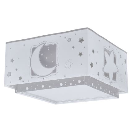 Dalber 63236E - Plafoniera per bambini MOONLIGHT 2xE27/60W/230V grigio