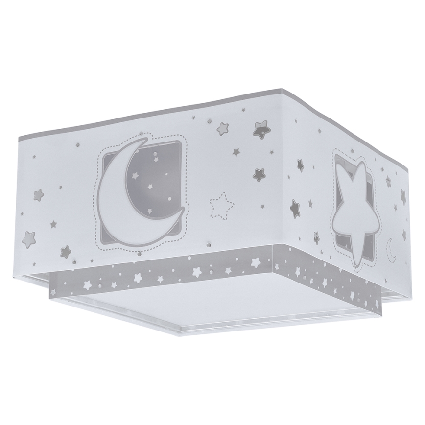 Dalber 63236E - Plafoniera per bambini MOONLIGHT 2xE27/60W/230V grigio