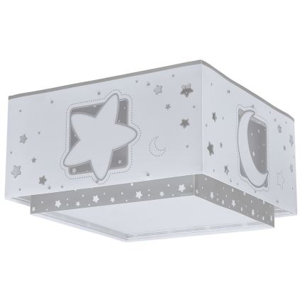 Dalber 63236E - Plafoniera per bambini MOONLIGHT 2xE27/60W/230V grigio