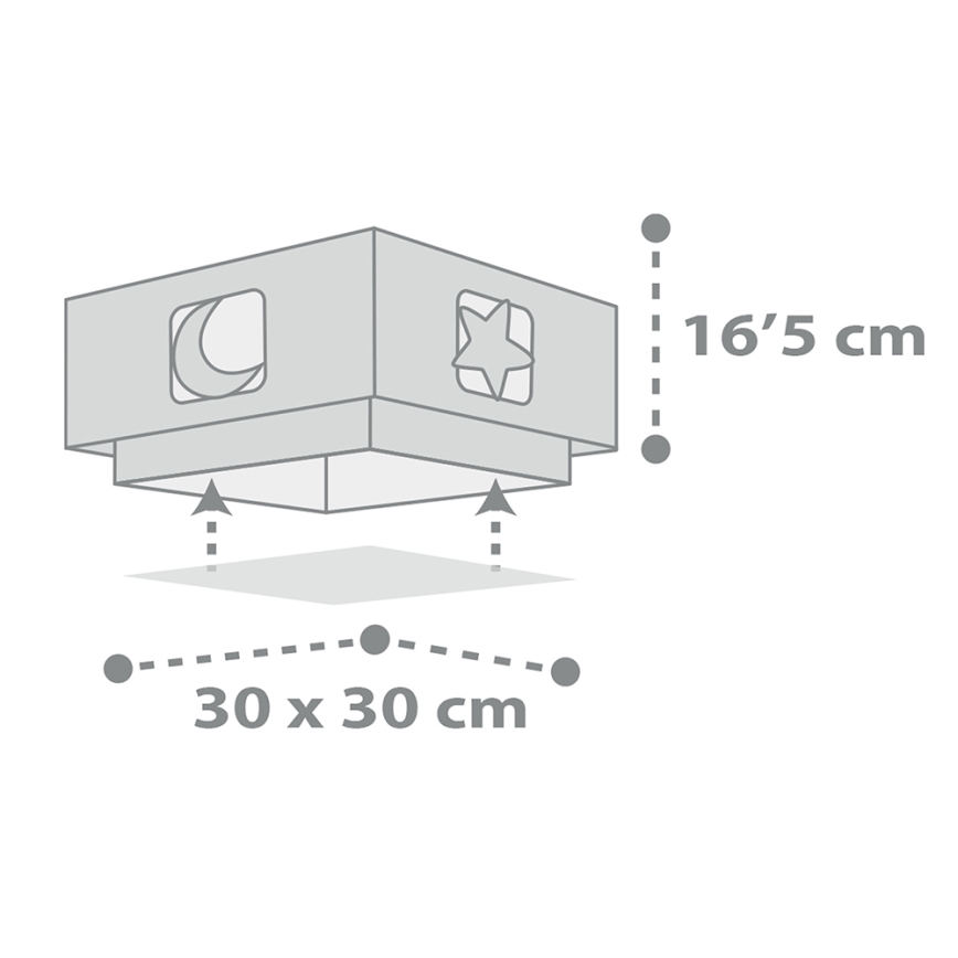 Dalber 63236E - Plafoniera per bambini MOONLIGHT 2xE27/60W/230V grigio