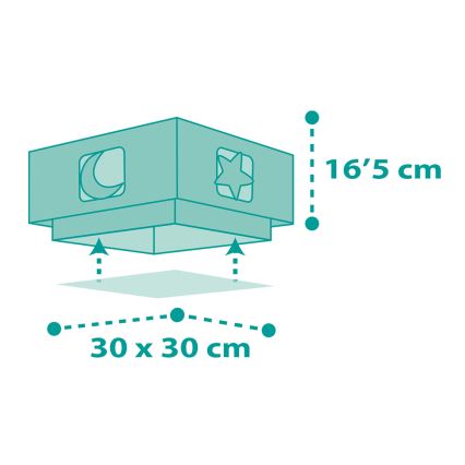 Dalber 63236H - Plafonnier enfant MOONLIGHT 2xE27/60W/230V vert