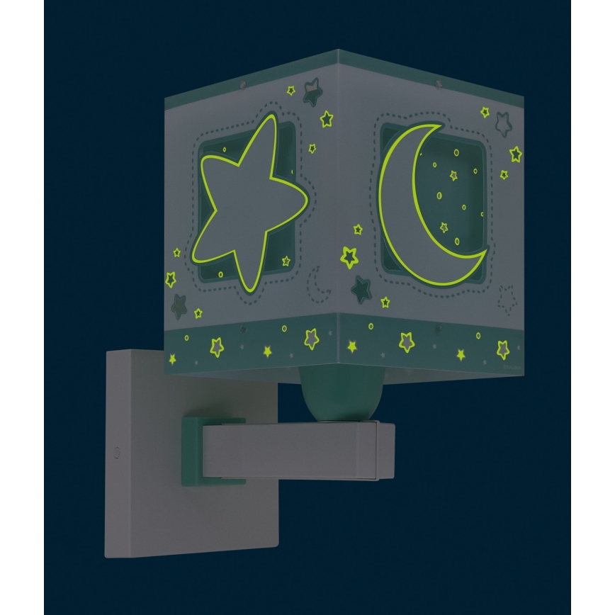Dalber 63239H - Applique murale enfant MOONLIGHT 1xE27/15W/230V vert