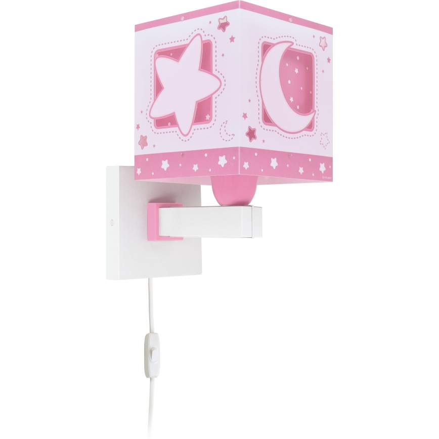 Dalber 63239S - Applique per bambini MOONLIGHT 1xE27/15W/230V rosa