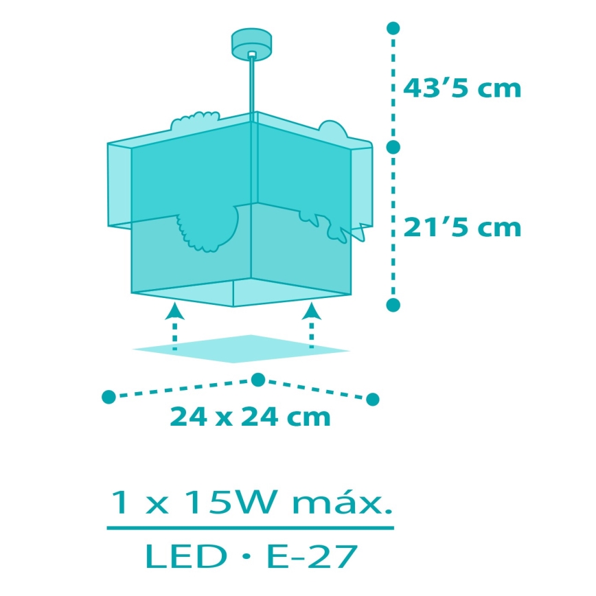 Dalber 63312 - Lampadario per bambini HAPPY JUNGLE 1xE27/15W/230V