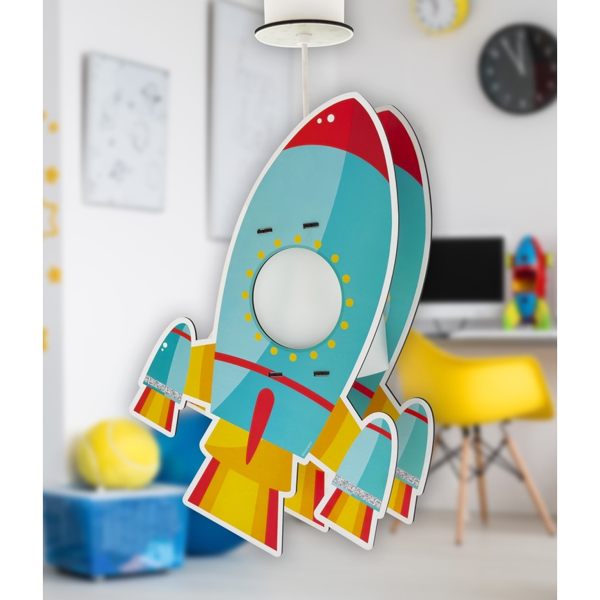 Dalber 63357 - Hängeleuchte für Kinder ROCKET 1xE27/15W/230V