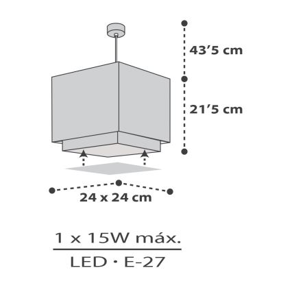 Dalber 63372 - Suspension enfant LITTLE PIXEL 1xE27/15W/230V