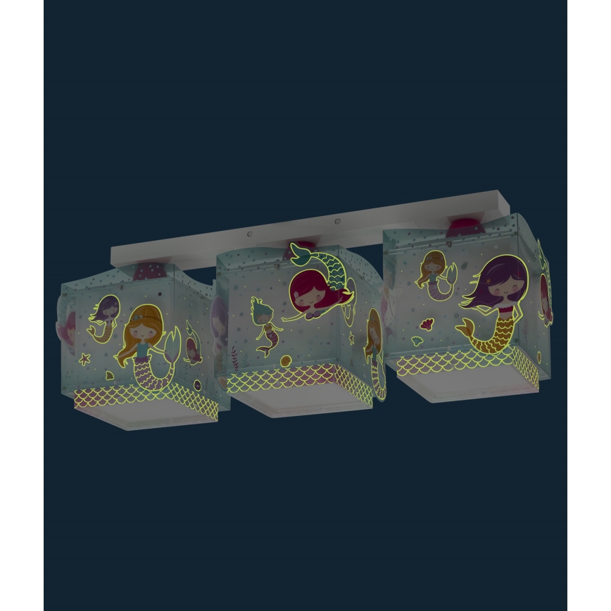 Dalber 63443 - Kinder Deckenleuchte MERMAIDS 3xE27/60W/230V