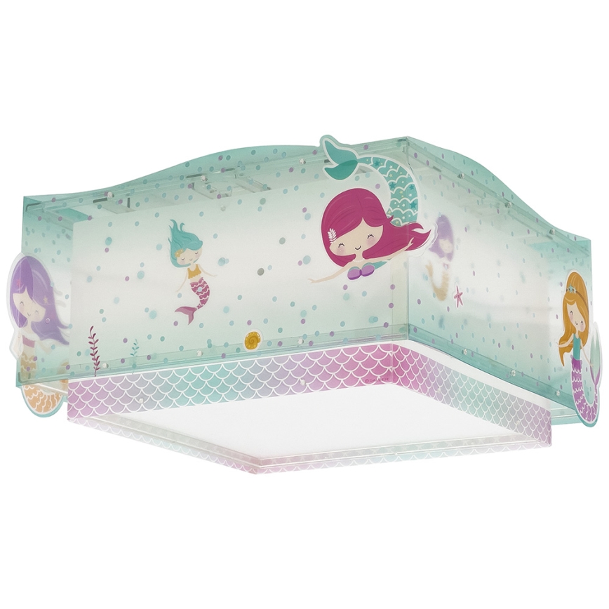 Dalber 63446 - Plafonnier enfant MERMAIDS 2xE27/60W/230V