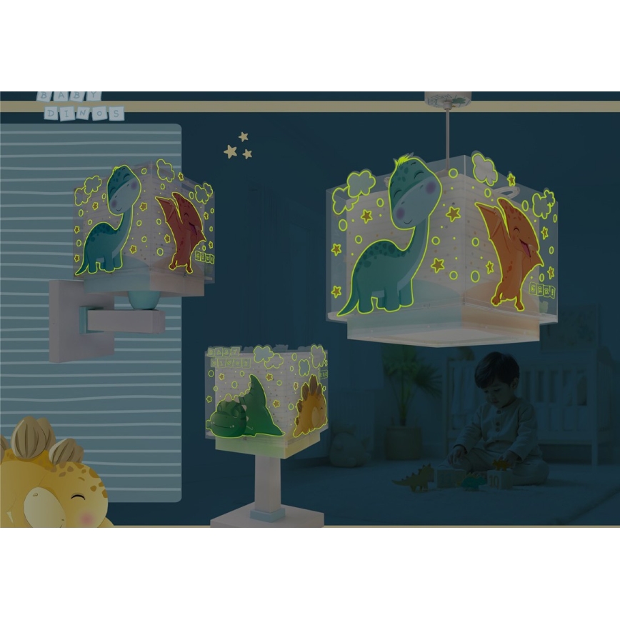 Dalber 63452 - Lampadario per bambini BABY DINOS 1xE27/15W/230V multicolore