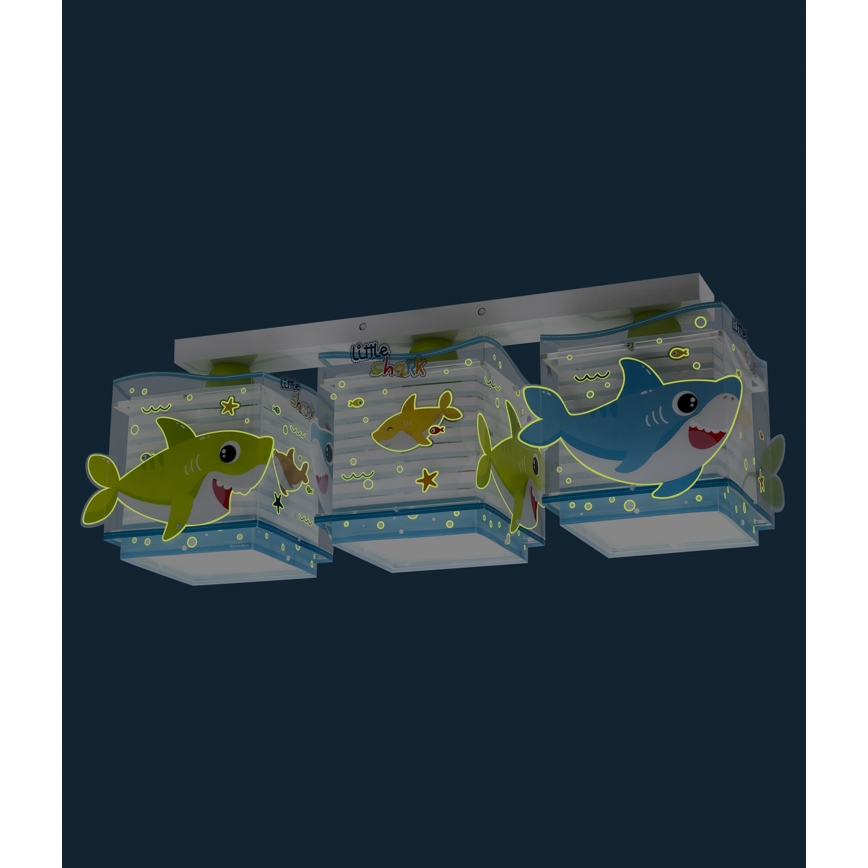 Dalber 63473 - Kinder Deckenleuchte BABY SHARK 3xE27/60W/230V