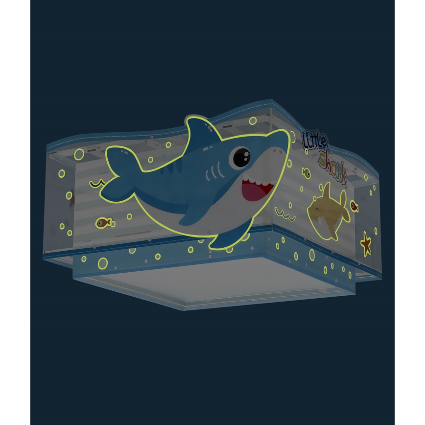 Dalber 63476 - Kinder Deckenleuchte BABY SHARK 2xE27/60W/230V