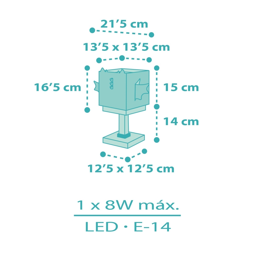 Dalber 64381 - Lampada per bambini LITTLE DRAGON 1xE14/8W/230V