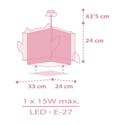 Dalber 64482 - Suspension enfant LITTLE FRIENDS 1xE27/15W/230V