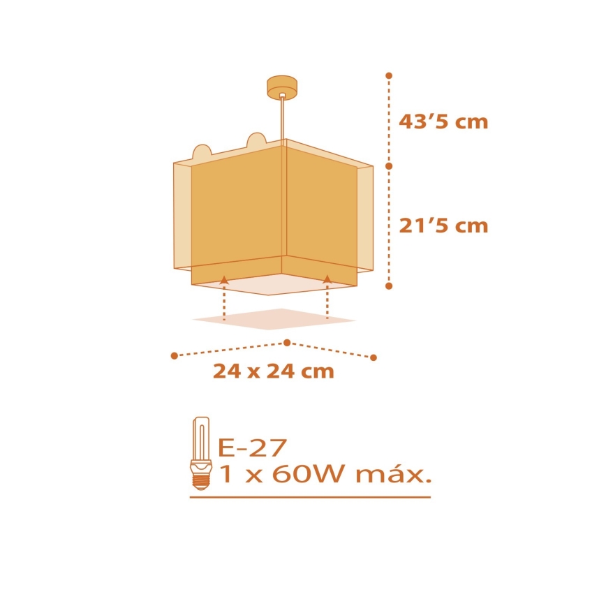 Dalber 64562 - Lampadario per bambini LITTLE TIGER 1xE27/60W/230V
