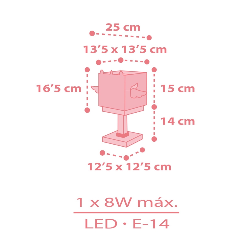 Dalber 64591 - Lampada per bambini LITTLE UNICORN 1xE14/8W/230V