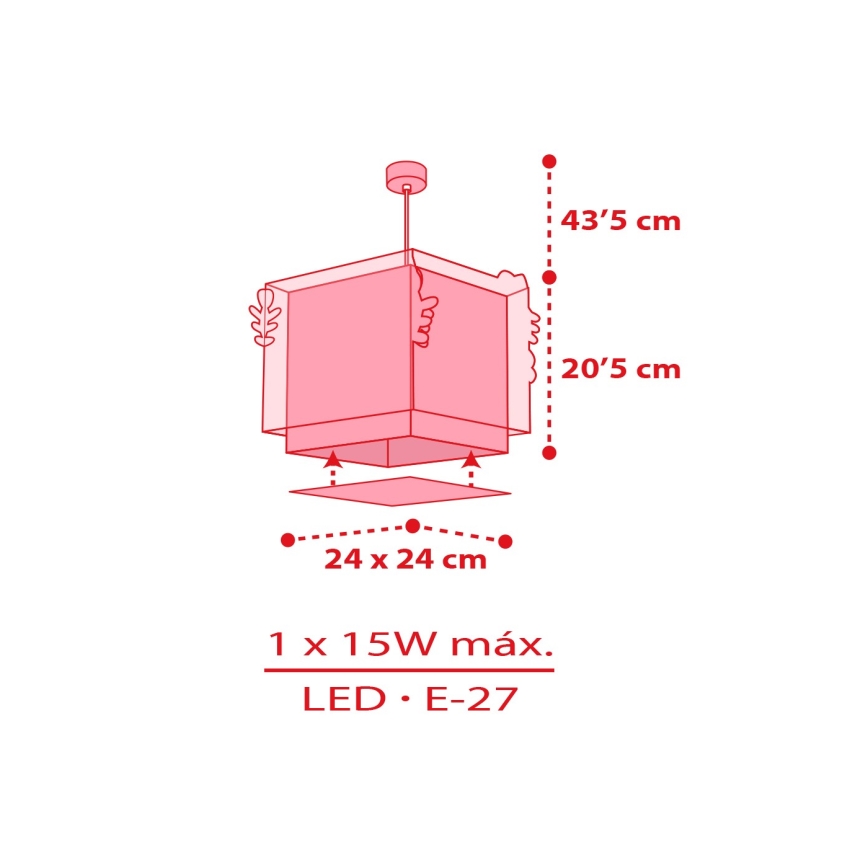 Dalber 73262 - Kinder-Deckenleuchte HELLO KITTY 1xE27/15W/230V rosa