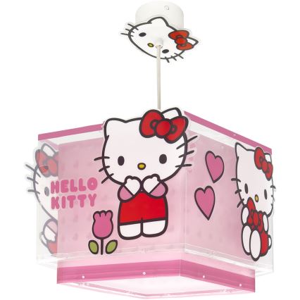 Dalber 73262 - Lampadario per bambini HELLO KITTY 1xE27/15W/230V rosa