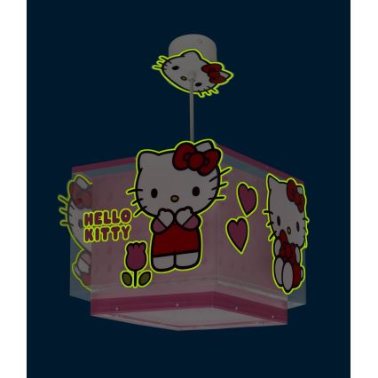 Dalber 73262 - Lampadario per bambini HELLO KITTY 1xE27/15W/230V rosa
