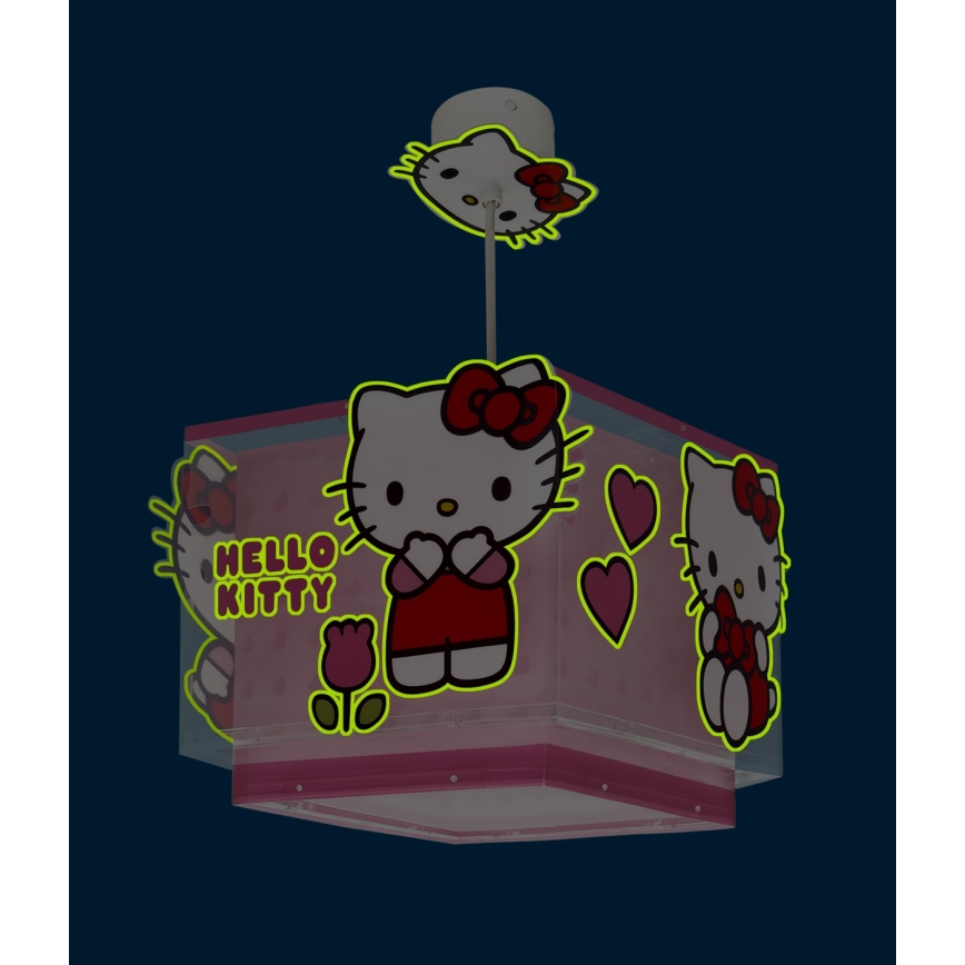 Dalber 73262 - Lampadario per bambini HELLO KITTY 1xE27/15W/230V rosa