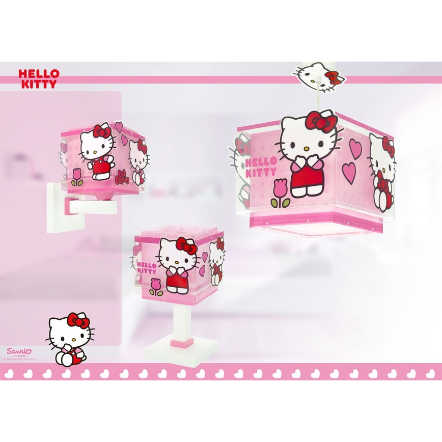 Dalber 73262 - Lampadario per bambini HELLO KITTY 1xE27/15W/230V rosa