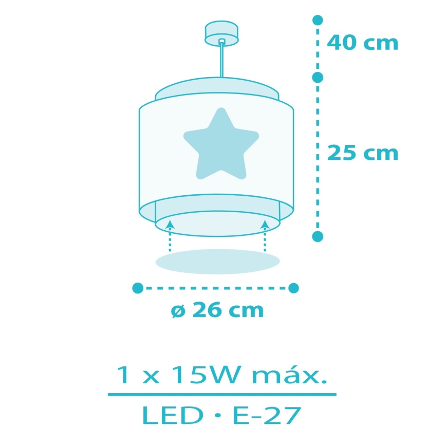 Dalber 76012T - Lampadario per bambini BABY DREAMS 1xE27/15W/230V blu