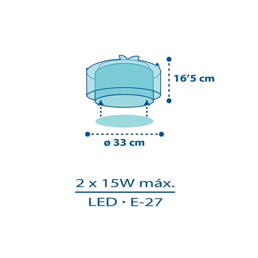 Dalber 76116 - Kinder Deckenleuchte JUNGLE 2xE27/15W/230V