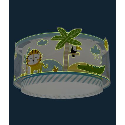 Dalber 76116 - Plafonnier enfant JUNGLE 2xE27/15W/230V